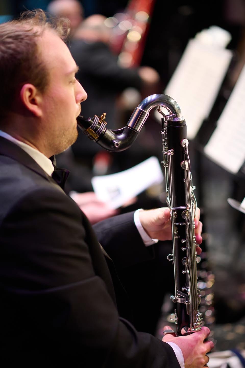 Matthew Weger performing on bass clarinet